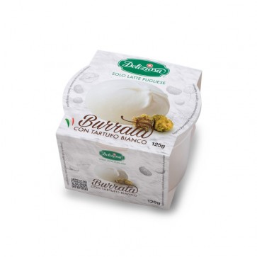 Burrata à la truffe blanche - 125 gr - 8 pots par carton 