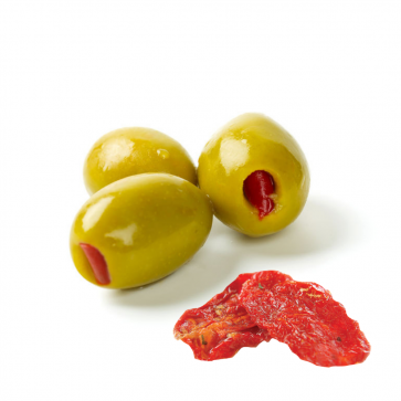 Olives vertes farcies à la tomate séchée - barquette 1.9 kg